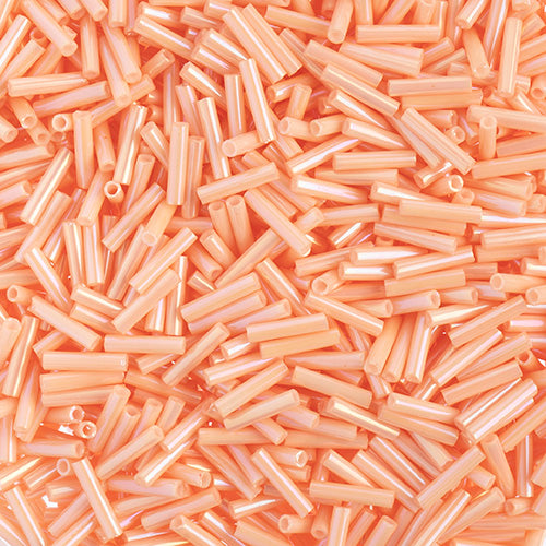 Miyuki Bugle Slender No.2 (6mm) - SLB0596 Opaque Peach Luster