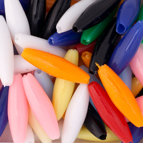20x6 mm - Perles spaghetti de plastique opaque - 1000 un