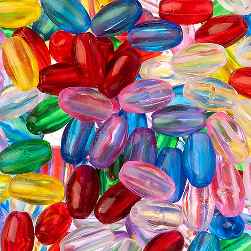9x6mm - Perles ovales de plastique transparent · 1000 pcs