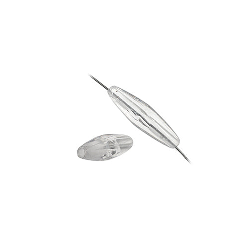 20x6 mm - Perles spaghetti de plastique transparent - 1000 un