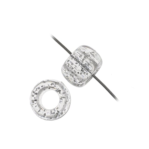 9mm - Plastic Crow Beads Transparent (1000 un)