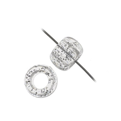 9mm - Plastic Crow Beads Transparent (1000 un)