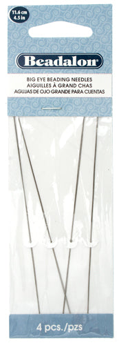 4.5in - 11.6cm - Big Eye Stainless Steel · Beading Needle · 4pcs