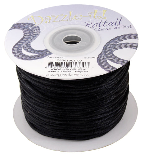 1 mm - 100 vg - Cordon queue de rat satiné · Couleurs variées