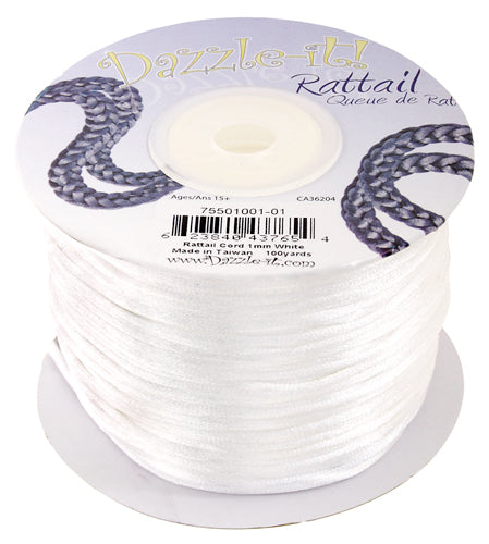 1 mm - 100 vg - Cordon queue de rat satiné · Couleurs variées