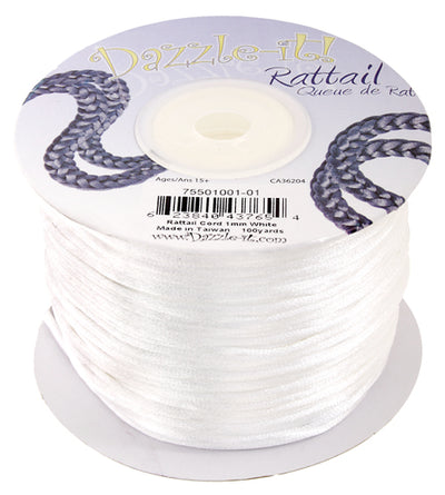 1 mm - 100 vg - Cordon queue de rat satiné · Couleurs variées