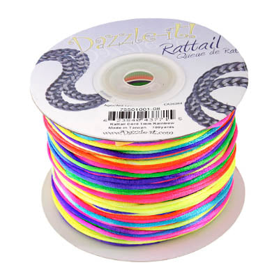1 mm - 100 vg - Cordon queue de rat satiné · Couleurs variées