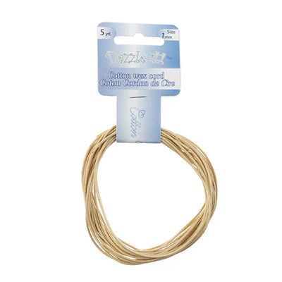 1 mm - Cordon de coton ciré · Couleurs variées · 5 vg