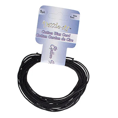 1 mm - Cordon de coton ciré · Couleurs variées · 5 vg