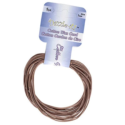 1 mm - Cordon de coton ciré · Couleurs variées · 5 vg