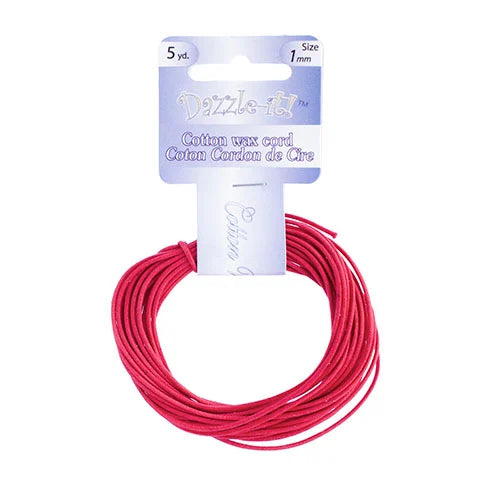1 mm - Cordon de coton ciré · Couleurs variées · 5 vg