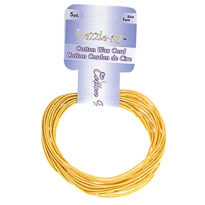1 mm - Cordon de coton ciré · Couleurs variées · 5 vg