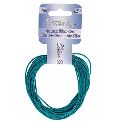 1 mm - Cordon de coton ciré · Couleurs variées · 5 vg