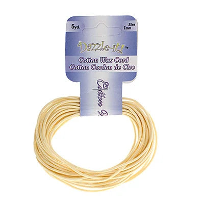 1 mm - Cordon de coton ciré · Couleurs variées · 5 vg