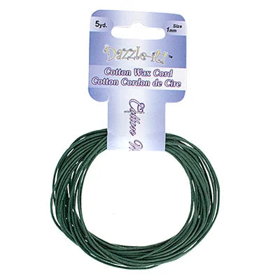 1 mm - Cordon de coton ciré · Couleurs variées · 5 vg
