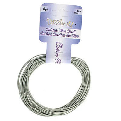 1 mm - Cordon de coton ciré · Couleurs variées · 5 vg