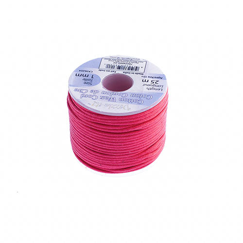 1 mm - Cordon de coton ciré · Couleurs variées · 25 m