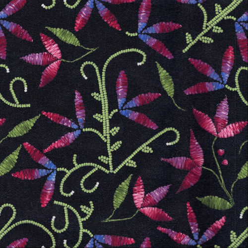 Pétales des prairies AMPP01 - Noir Tissu 100% coton designer