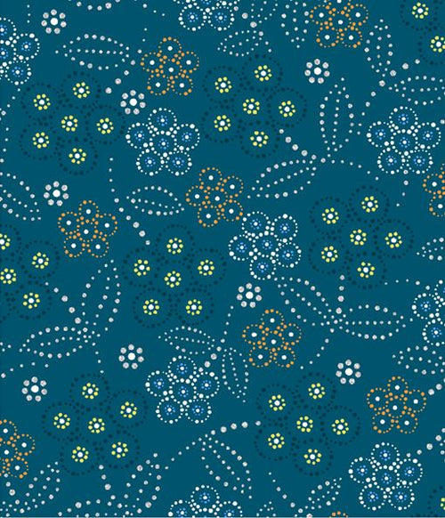 Full moon rising BA0002M - Teal 100% Cotton Designer