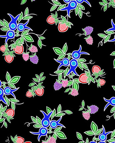 13 Moons Berry Fast TM0001 - Black 100% Cotton Designer
