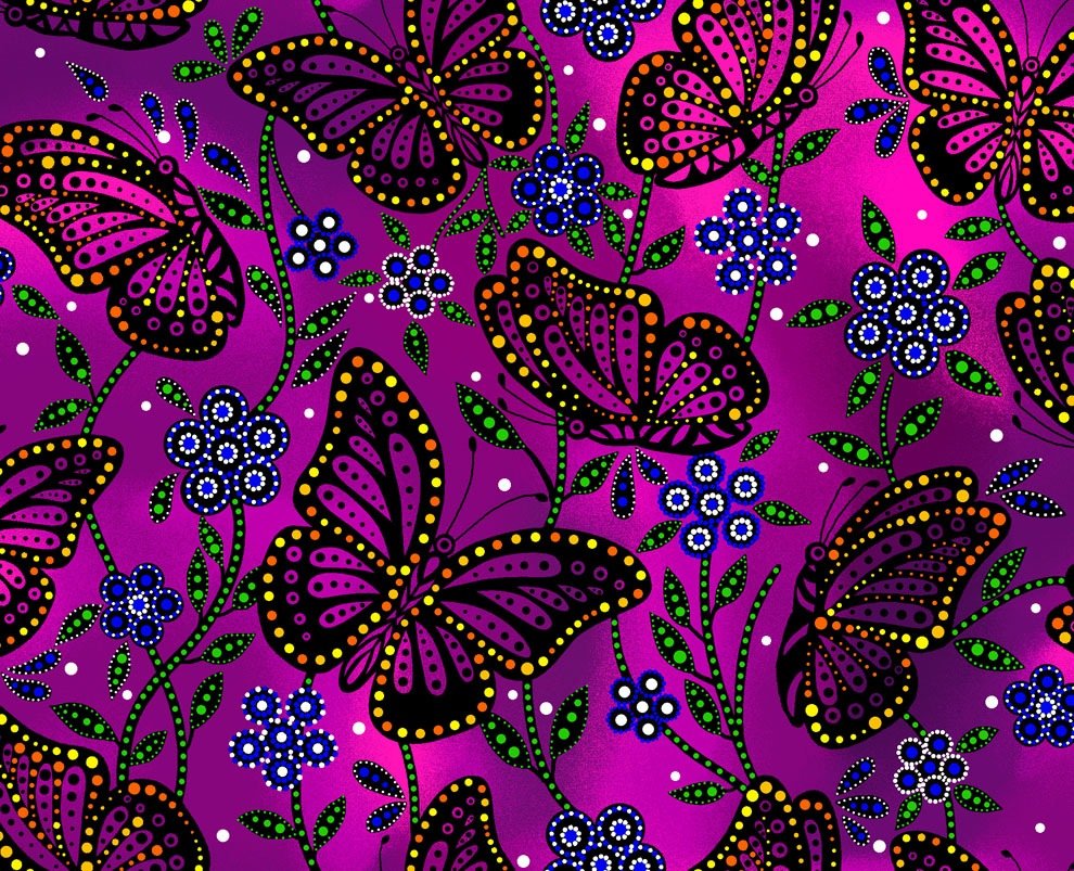 Butterflies BA0003 - Pink 100% Cotton Designer