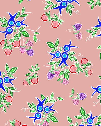 13 Moons Berry Fast TM0001 - Pink Cheyenne 100% Cotton Designer