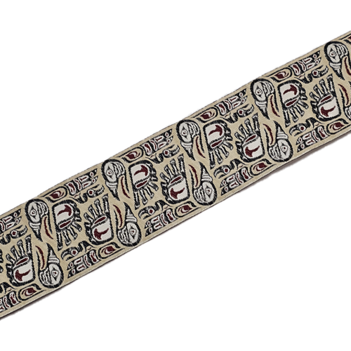 Ruban Jacquard Corbeau Haïdas 40mm / 100% Polyester