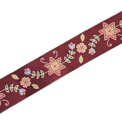 38 mm - Woodland Flowers Single Face Satin Ribbon / 100% Polyester