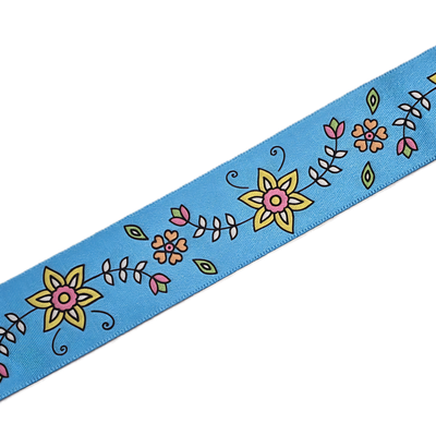 38 mm - Woodland Flowers Single Face Satin Ribbon / 100% Polyester