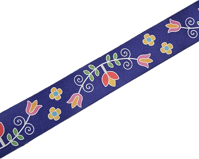 38 mm - First Nations Flower Simple Face Satin Ribbon / 100% Polyester