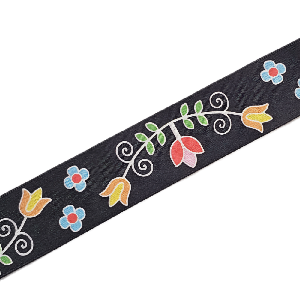 38 mm - First Nations Flower Simple Face Satin Ribbon / 100% Polyester