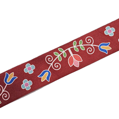 38 mm - First Nations Flower Simple Face Satin Ribbon / 100% Polyester