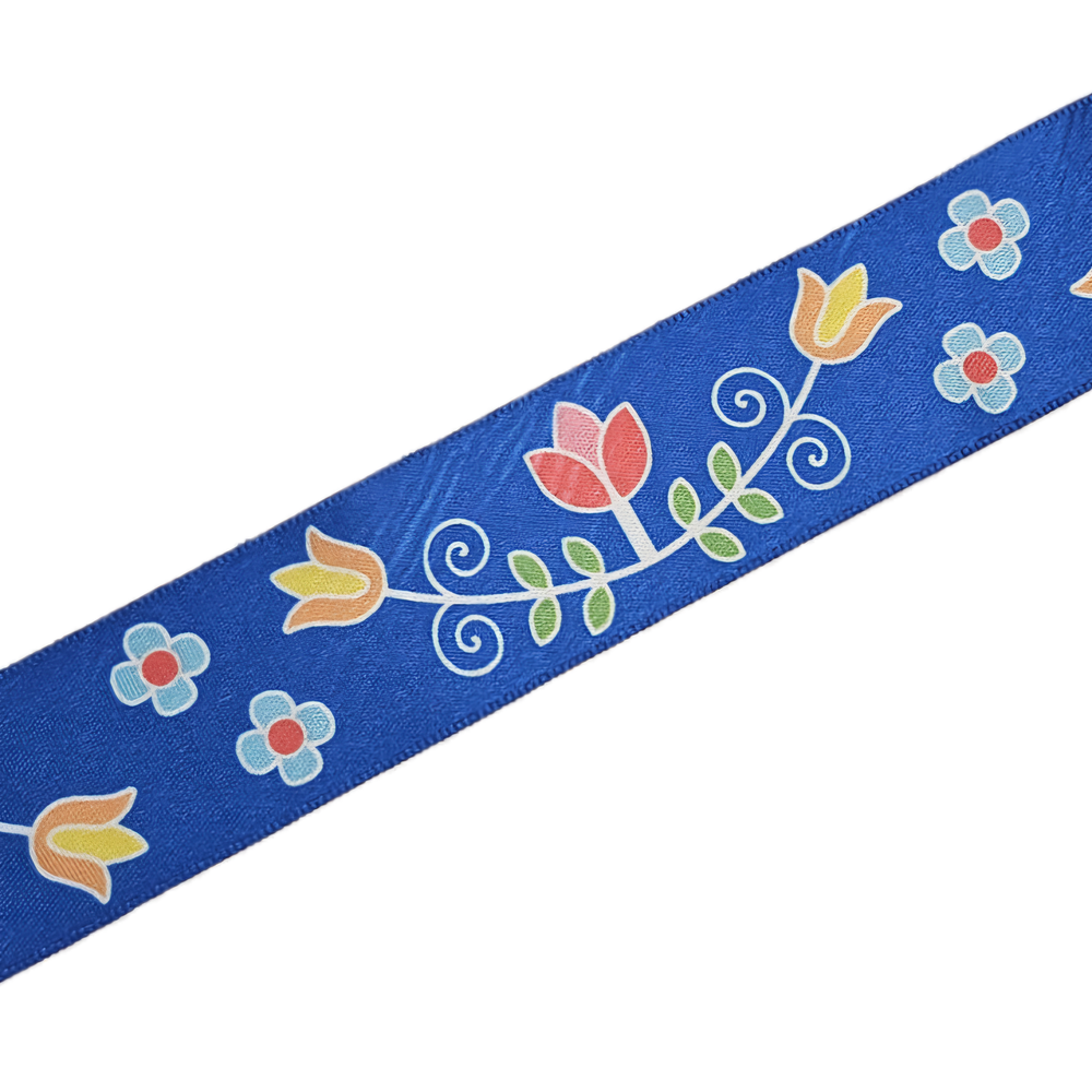 38 mm - First Nations Flower Simple Face Satin Ribbon / 100% Polyester