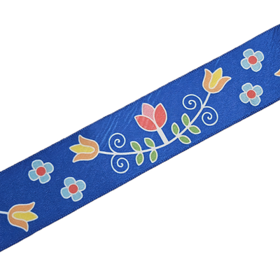 38 mm - First Nations Flower Simple Face Satin Ribbon / 100% Polyester