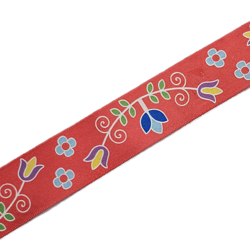 38 mm - First Nations Flower Simple Face Satin Ribbon / 100% Polyester