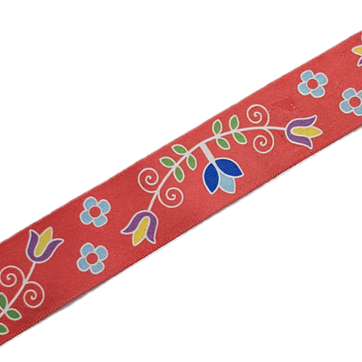 38 mm - First Nations Flower Simple Face Satin Ribbon / 100% Polyester