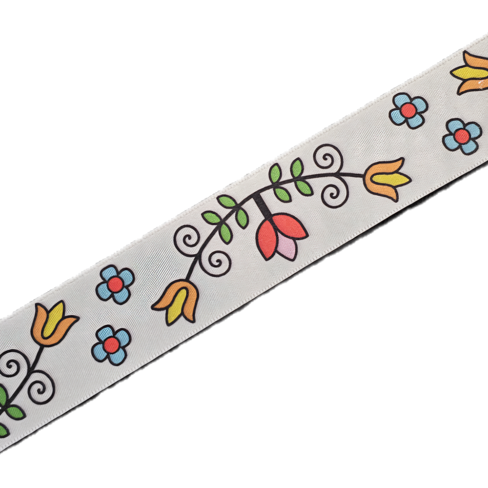 38 mm - First Nations Flower Simple Face Satin Ribbon / 100% Polyester