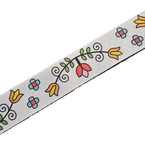 38 mm - First Nations Flower Simple Face Satin Ribbon / 100% Polyester