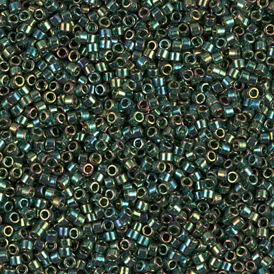 Miyuki Delica 11/0 - DB0125  Green AB Gold Luster