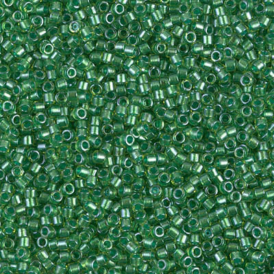 11/0 - DB0916 - Châtreuse scintillant cœur vert Transp. · Miyuki Delica