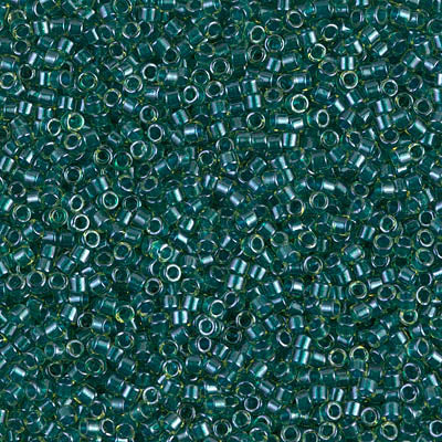 Miyuki Delica 11/0 - DB0919 Green Teal Sparkle Chartreuse Lined