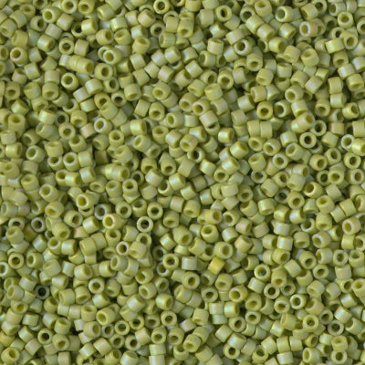 Miyuki Delica 11/0 - DB2309 Frosted Glazed Rainbow Green Lime Matte AB