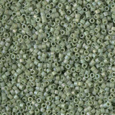 Miyuki Delica 11/0 - DB2310 Frosted Glazed Rainbow Green Shamrock Matte AB