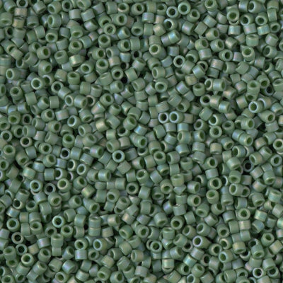 Miyuki Delica 11/0 - DB2312 Frosted Glazed Rainbow Green Emerald Matte AB