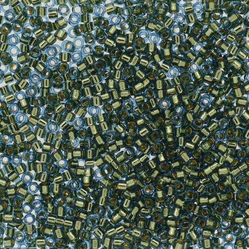11/0 - DB2523 - Vert océan cœur doré Transp. · Miyuki Delica