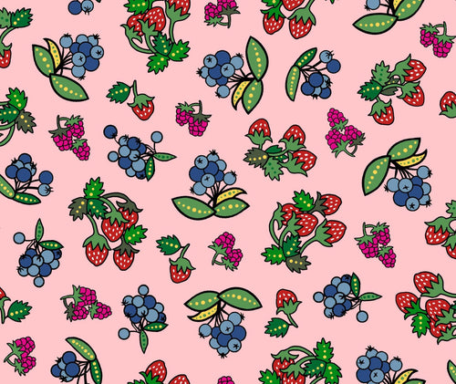 Tree of Life Berries DTS0003 - Pink 100% Cotton Designer