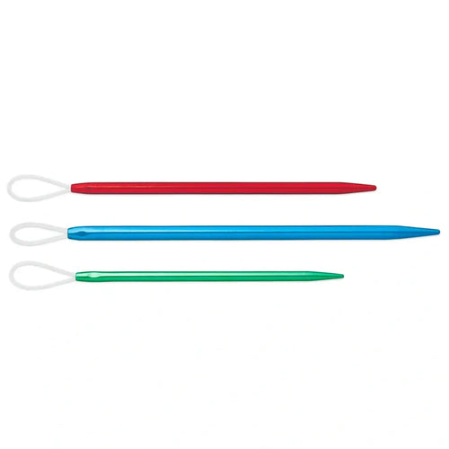 Aiguilles à laine - aluminium anodisé avec œillet en nylon flexible (3pcs)