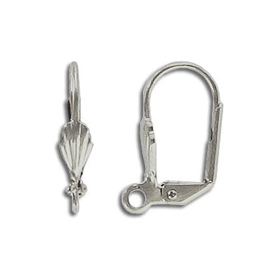 16.5x9mm - Ear Wire leverback with shell - Stainless Steel