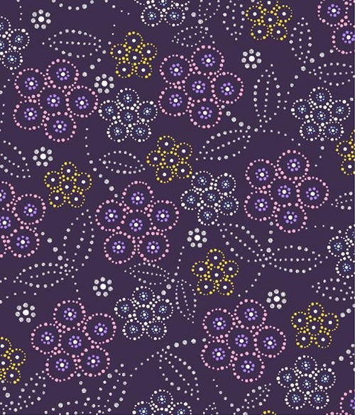 Full moon rising BA0002M - Purple 100% Cotton FDesigner