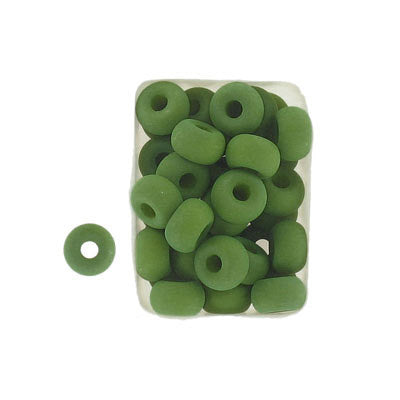 9x5 mm - Rounded matte glass crow beads - 100pcs